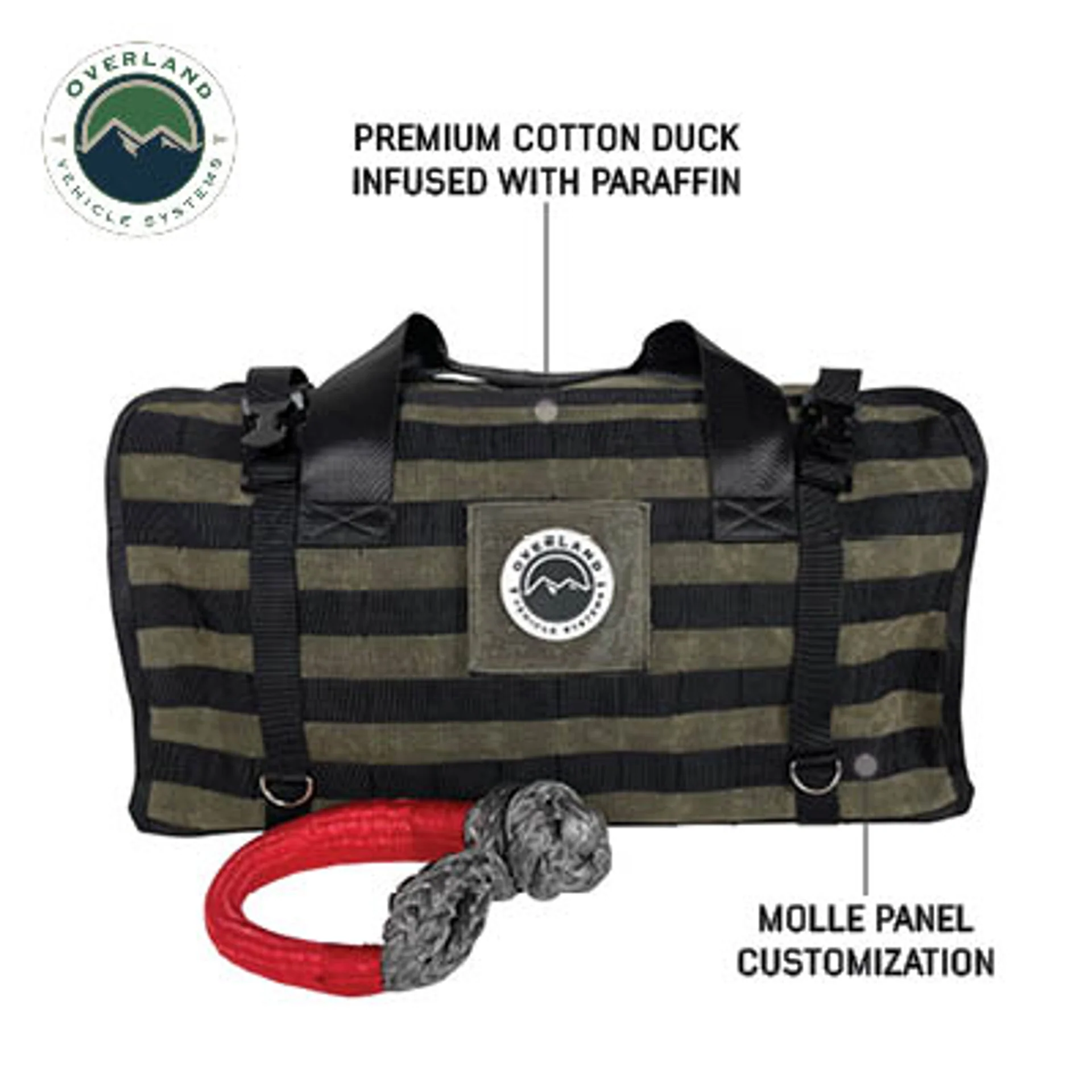 Overland Vehicle Systems Large Recovery Bag W/Handle & Straps #16 Waxed Canvas Storage - Image 2