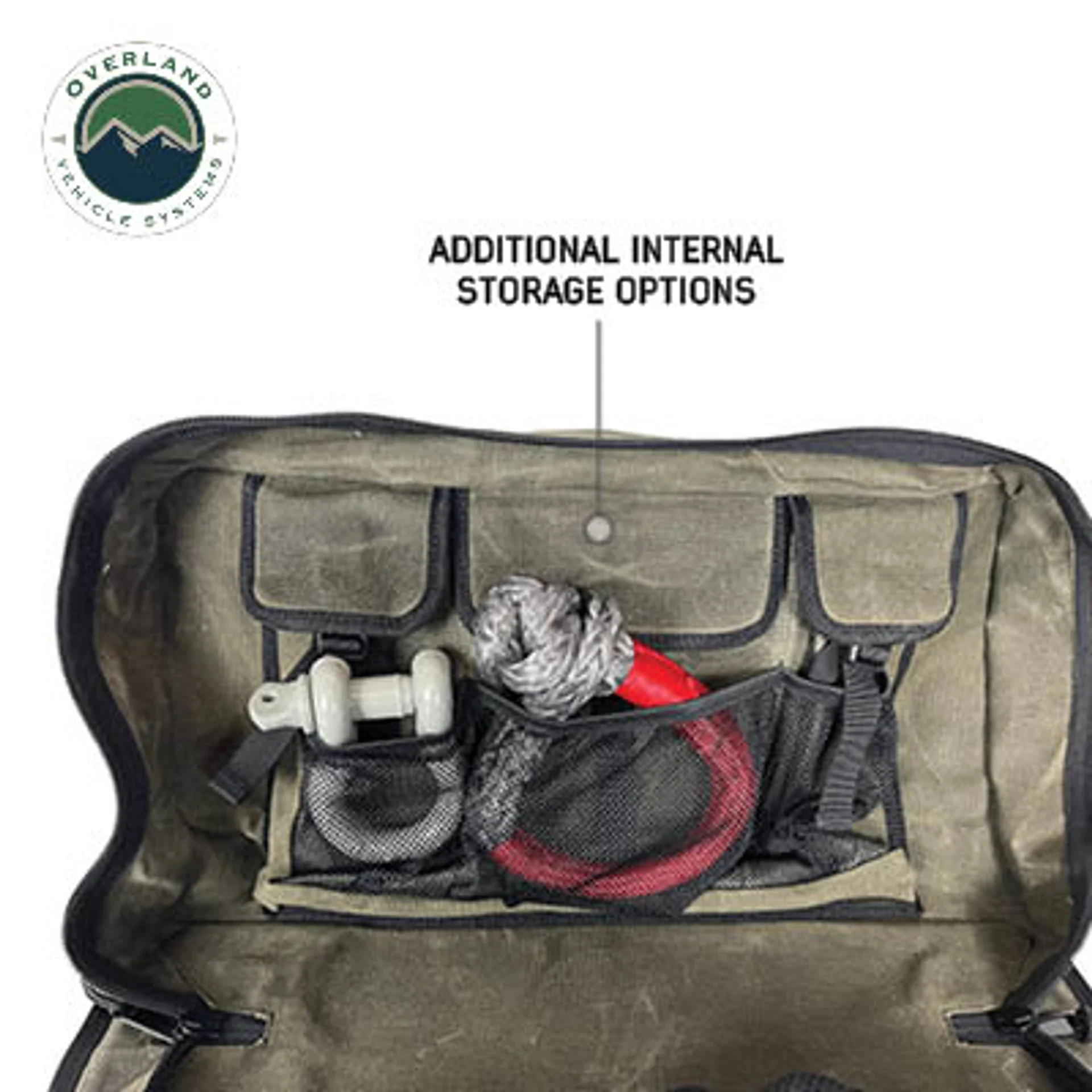 Overland Vehicle Systems Large Recovery Bag W/Handle & Straps #16 Waxed Canvas Storage - Image 3