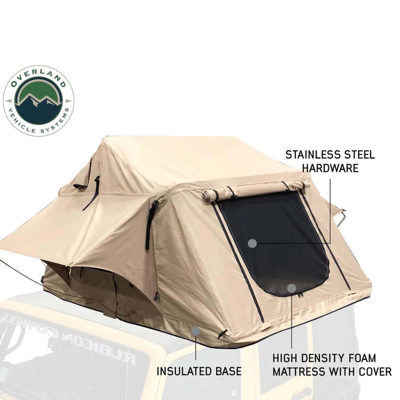 Overland Vehicle Systems LD TMBK 3 Soft Shell Roof Top Tent - Image 9