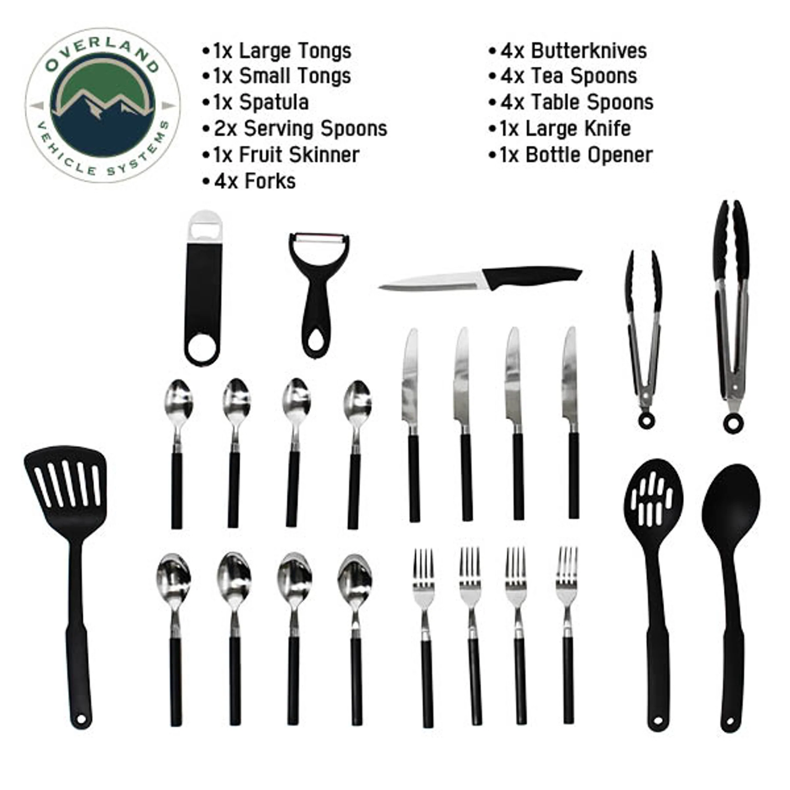 Overland Vehicle Systems Overland Kitchen 24 Kit Piece Cooking & Utensil Kit - Image 6