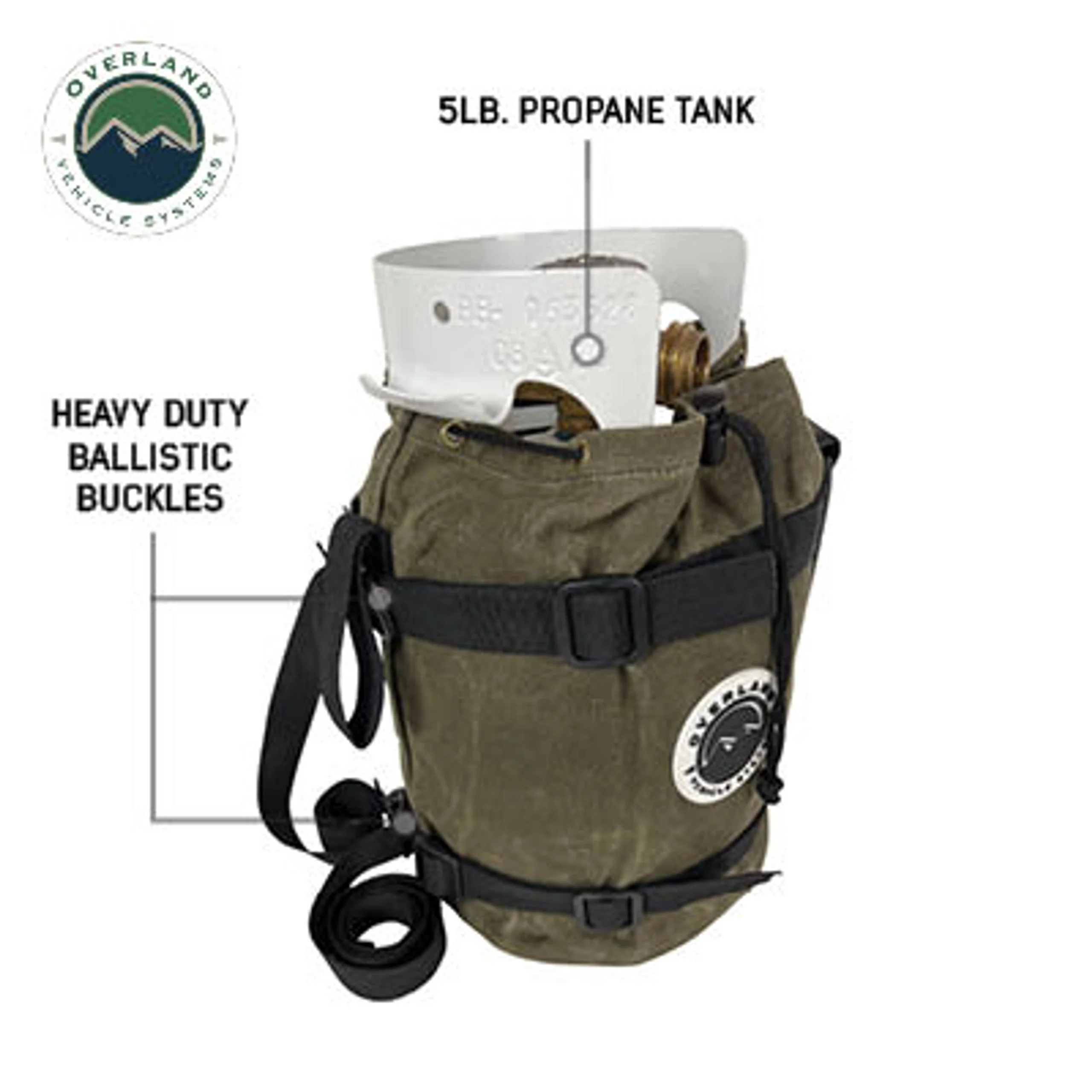 Overland Vehicle Systems Propane Bag W/Handle & Straps #16 Waxed Canvas Storage - Image 4