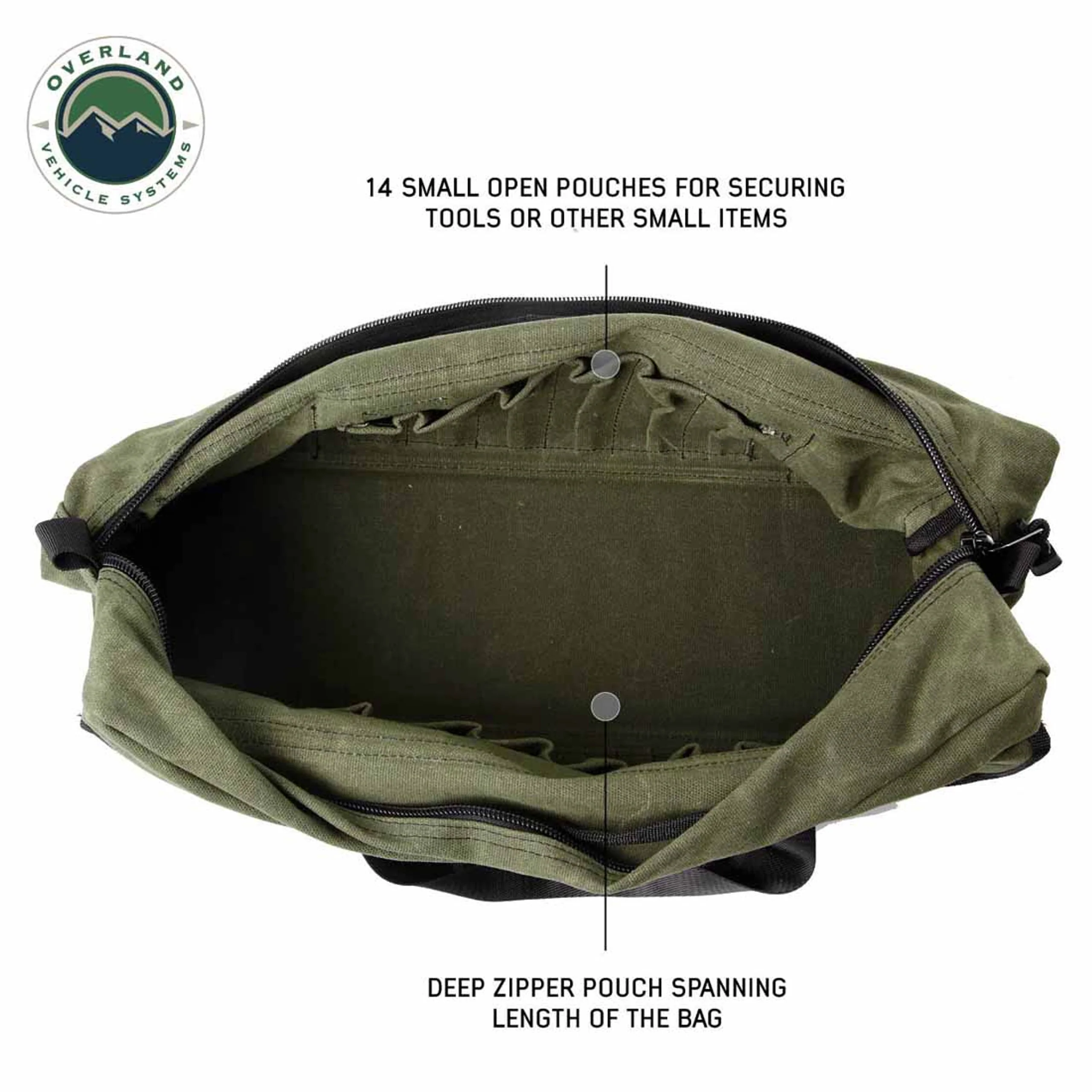 Overland Vehicle Systems Small Duffle Bag W/Handle & Straps #16 Waxed Canvas Storage - Image 6