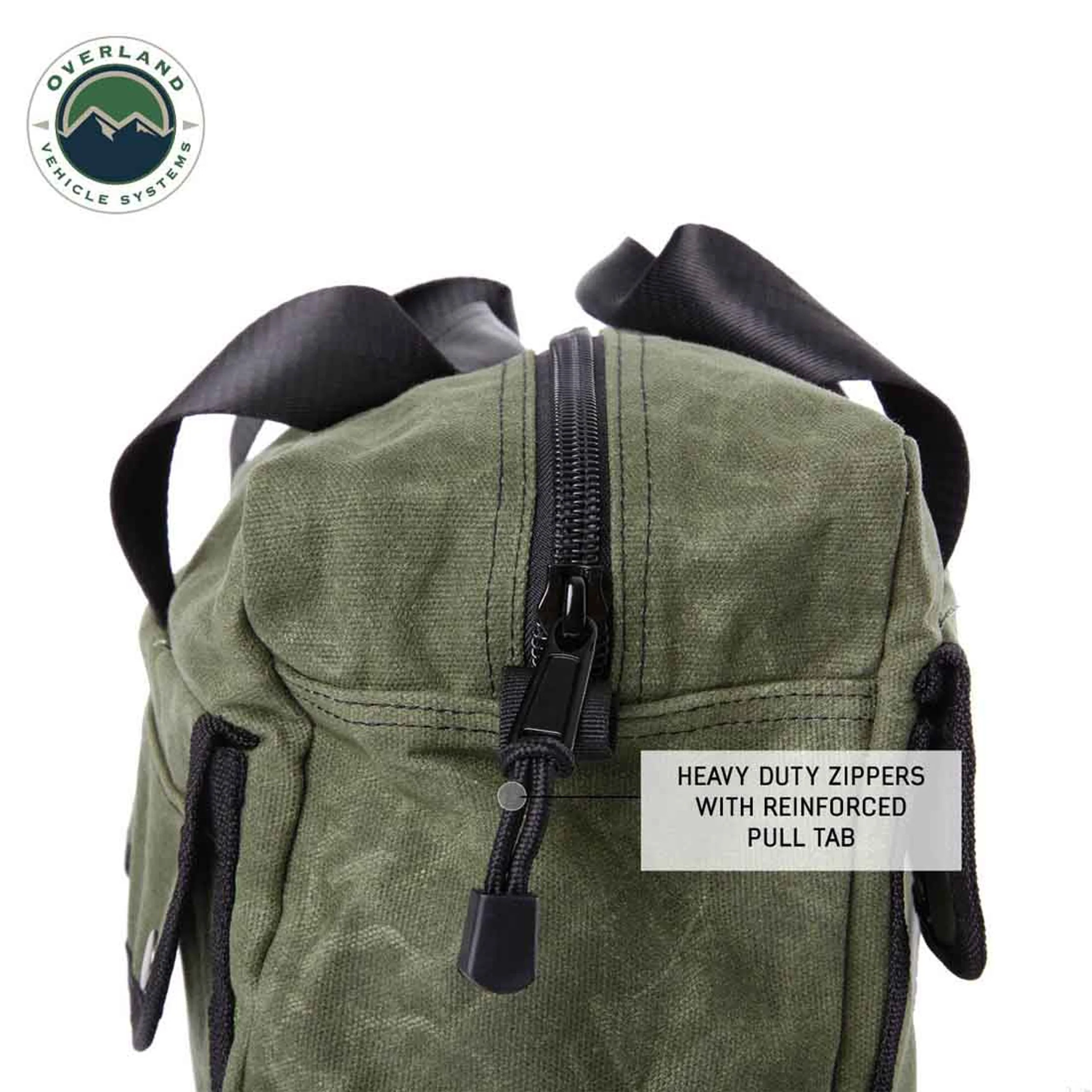 Overland Vehicle Systems Small Duffle Bag W/Handle & Straps #16 Waxed Canvas Storage - Image 7