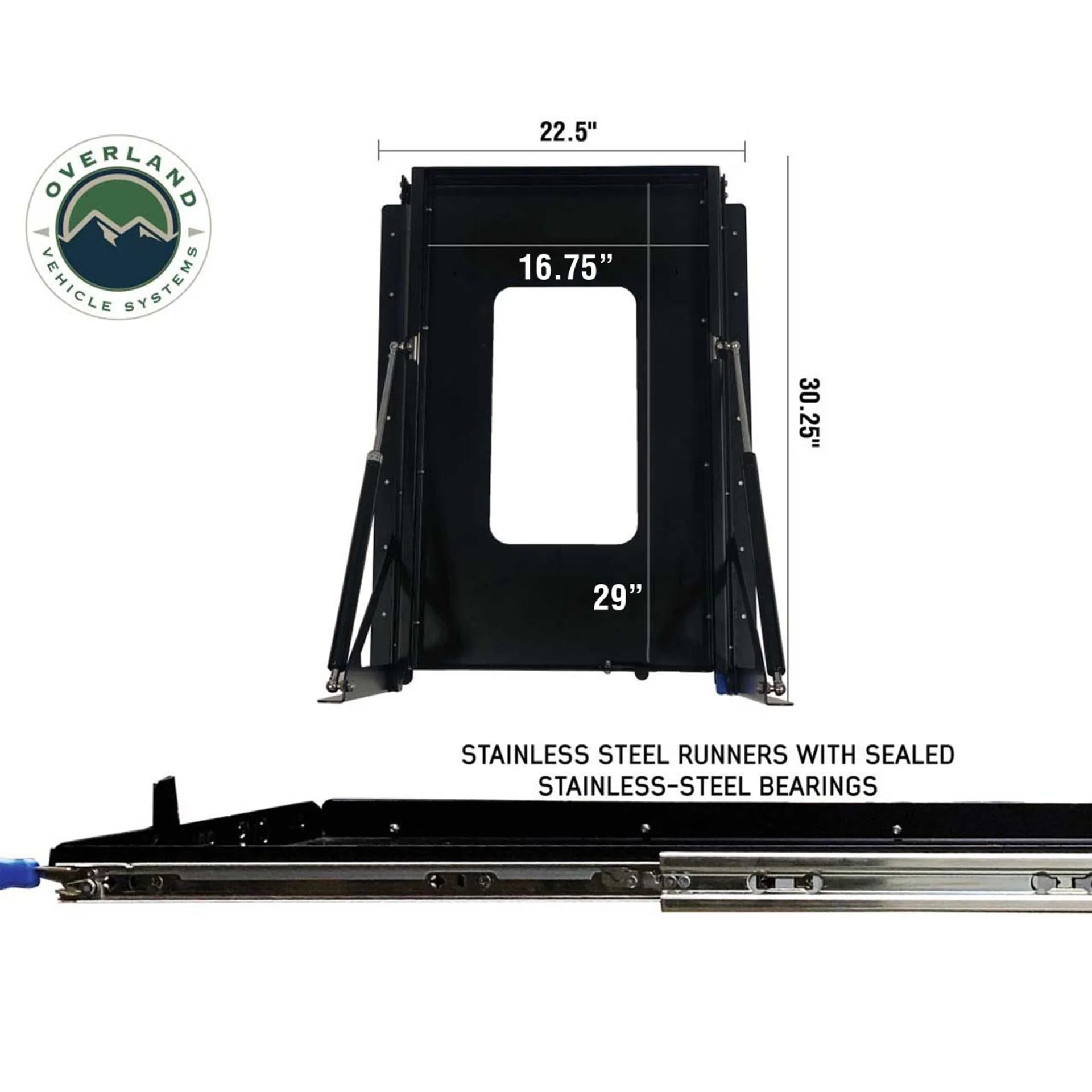 Overland Vehicle Systems Small Refrigerator Tray W/Slide and Tilt - Image 4