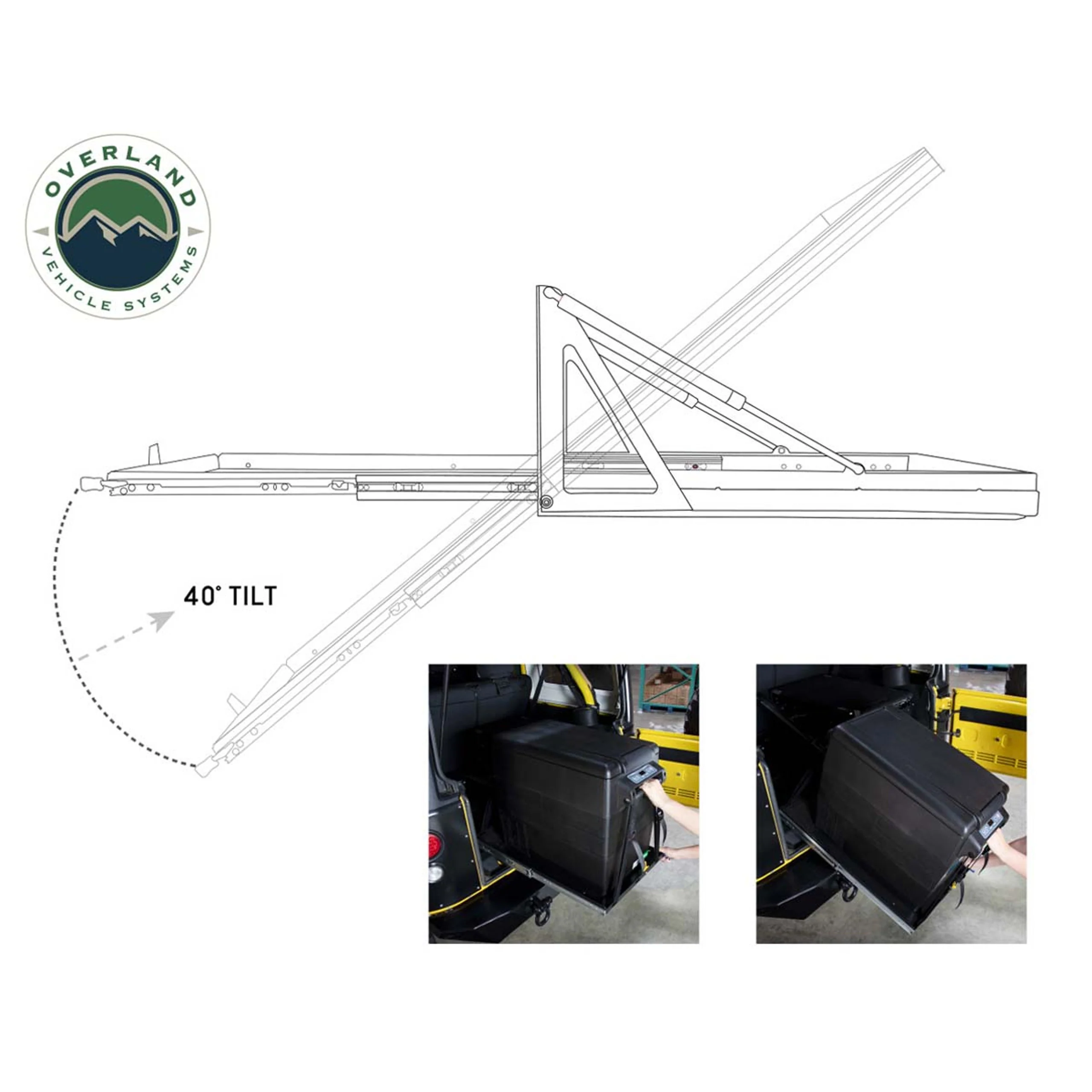 Overland Vehicle Systems Small Refrigerator Tray W/Slide and Tilt - Image 8