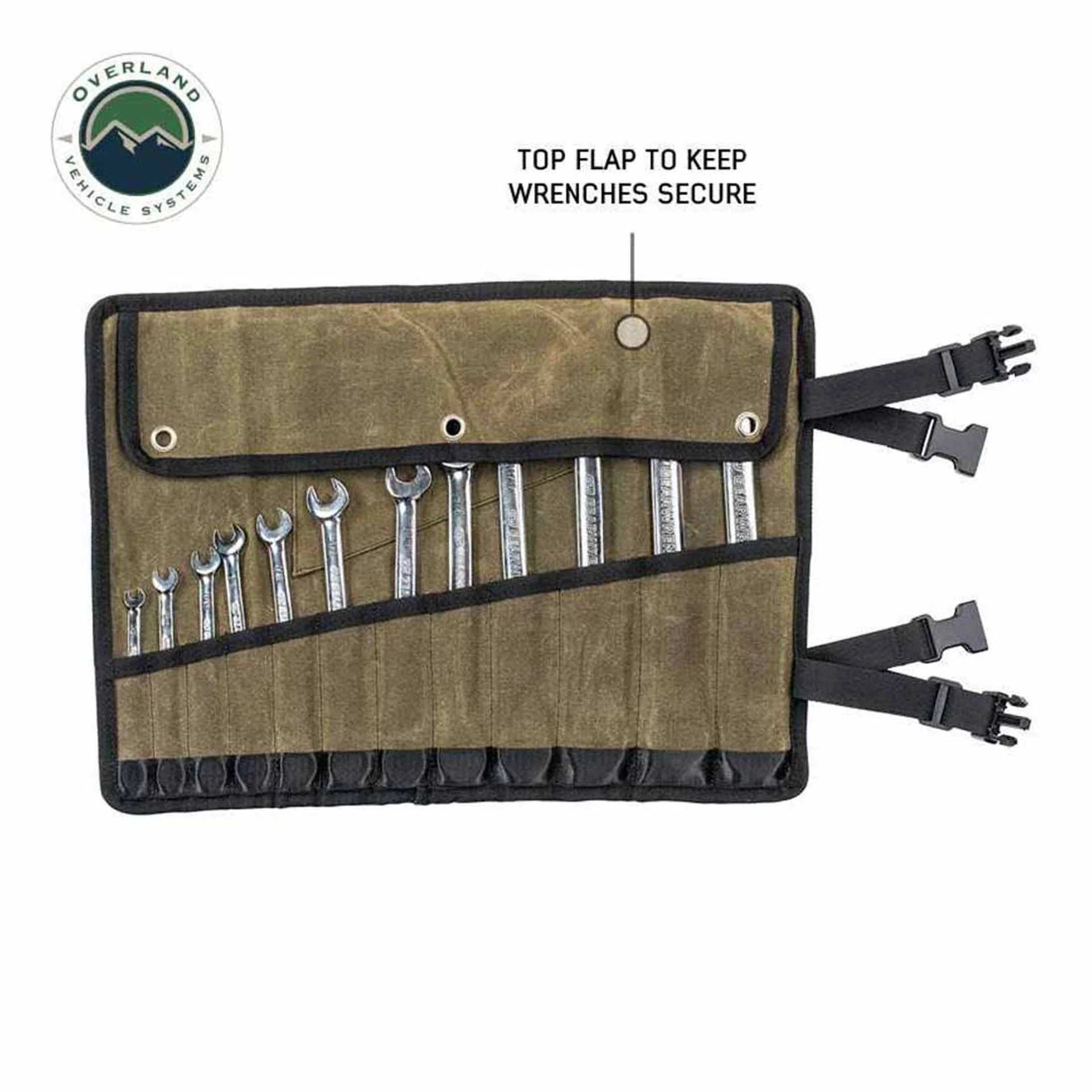 Overland Vehicle Systems Wrench Tool Roll #16 Waxed Canvas Storage - Image 3
