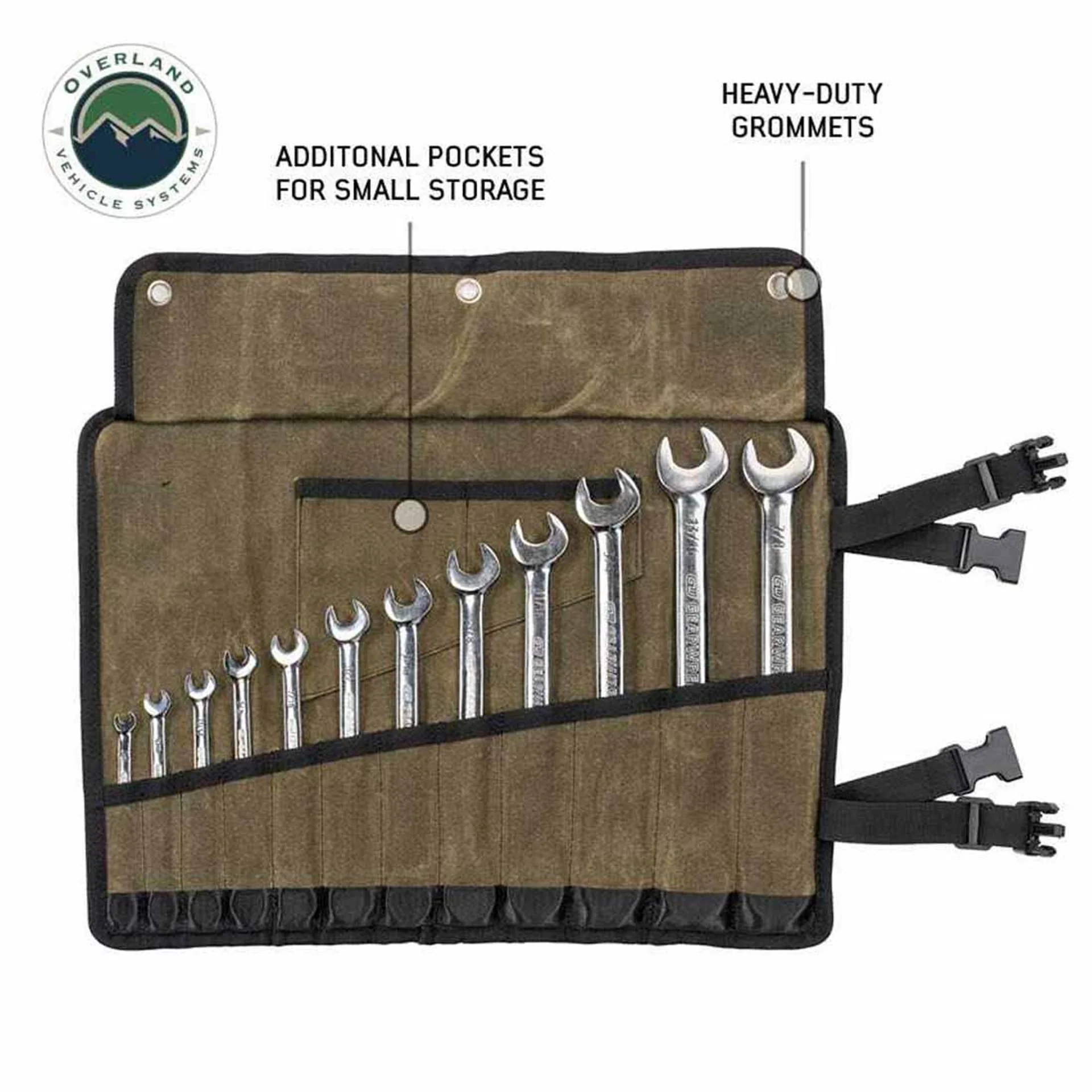 Overland Vehicle Systems Wrench Tool Roll #16 Waxed Canvas Storage - Image 4