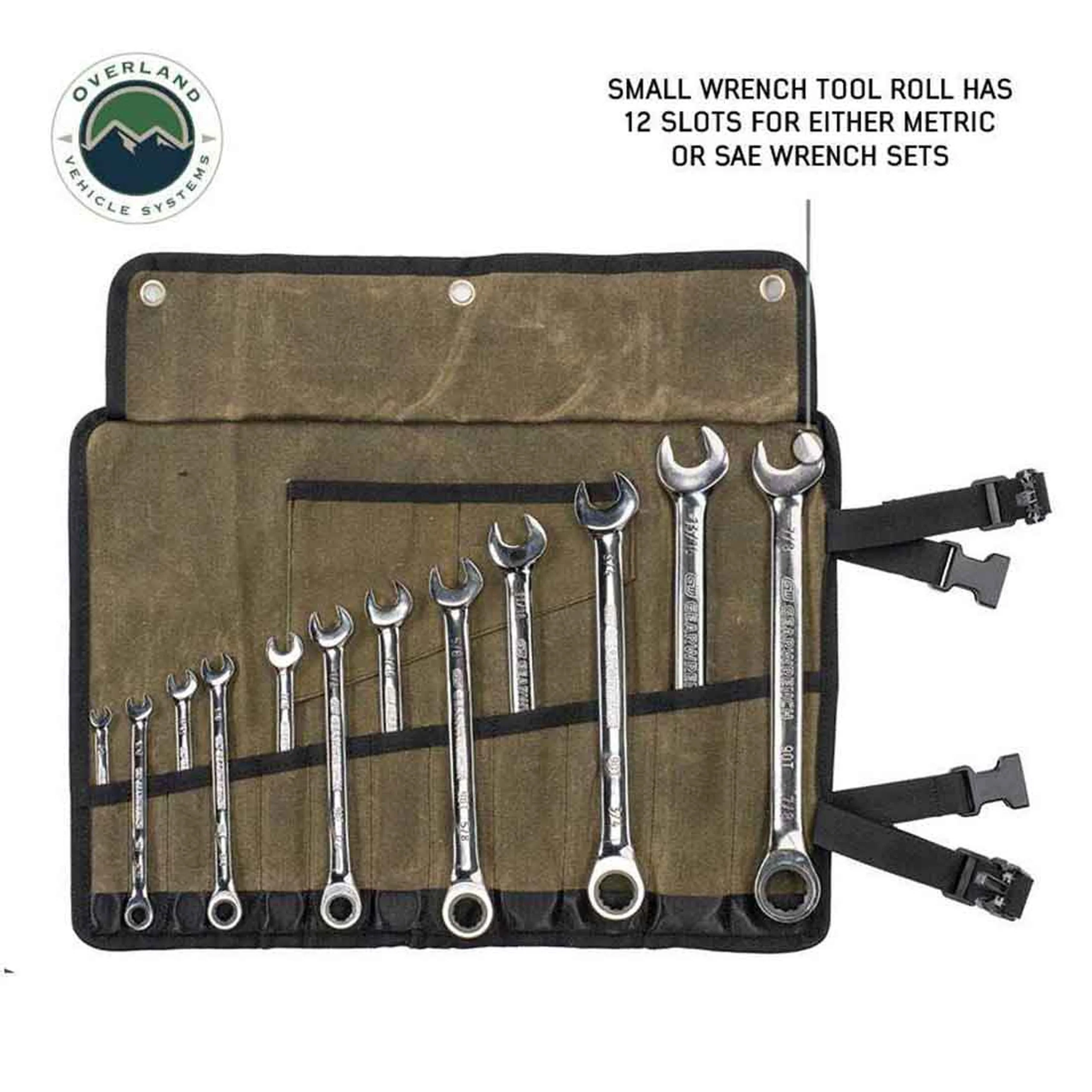 Overland Vehicle Systems Wrench Tool Roll #16 Waxed Canvas Storage - Image 5