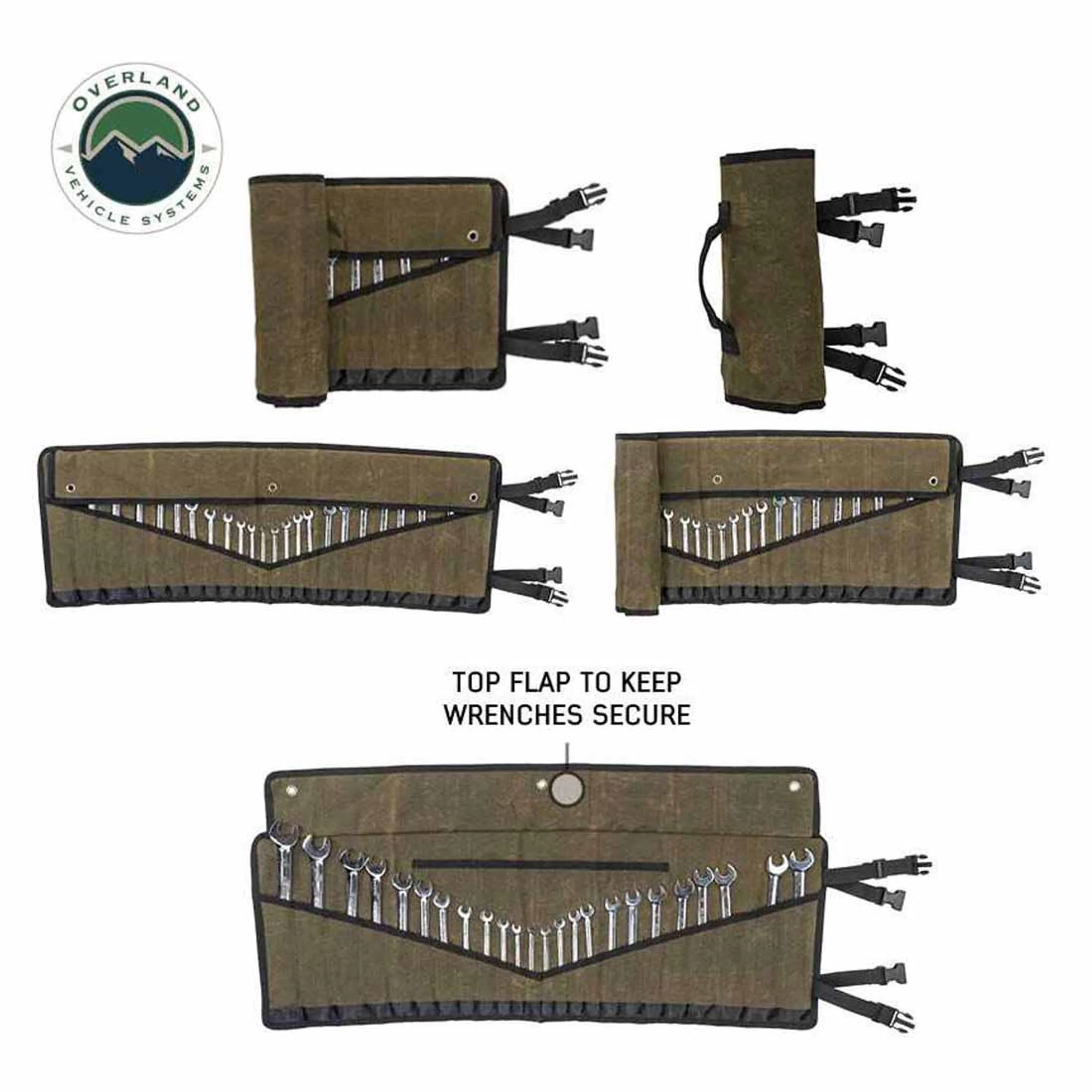 Overland Vehicle Systems Wrench Tool Roll #16 Waxed Canvas Storage - Image 9