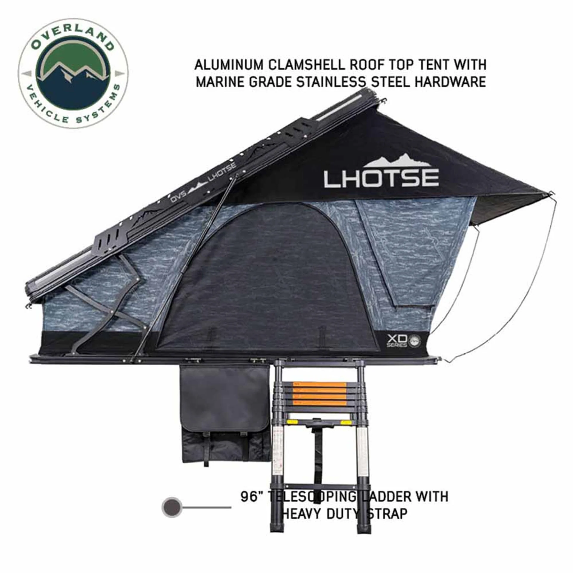 Overland Vehicle Systems XD Lhotse Clam Shell Aluminum Hard Shell Roof Top Tent - Image 3