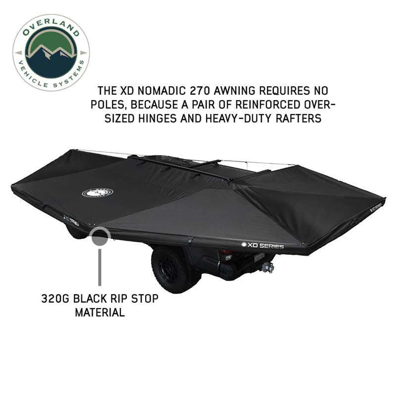 Overland Vehicle Systems XD Nomadic Black Out 270 Degree Awning w/ Lights - Image 3