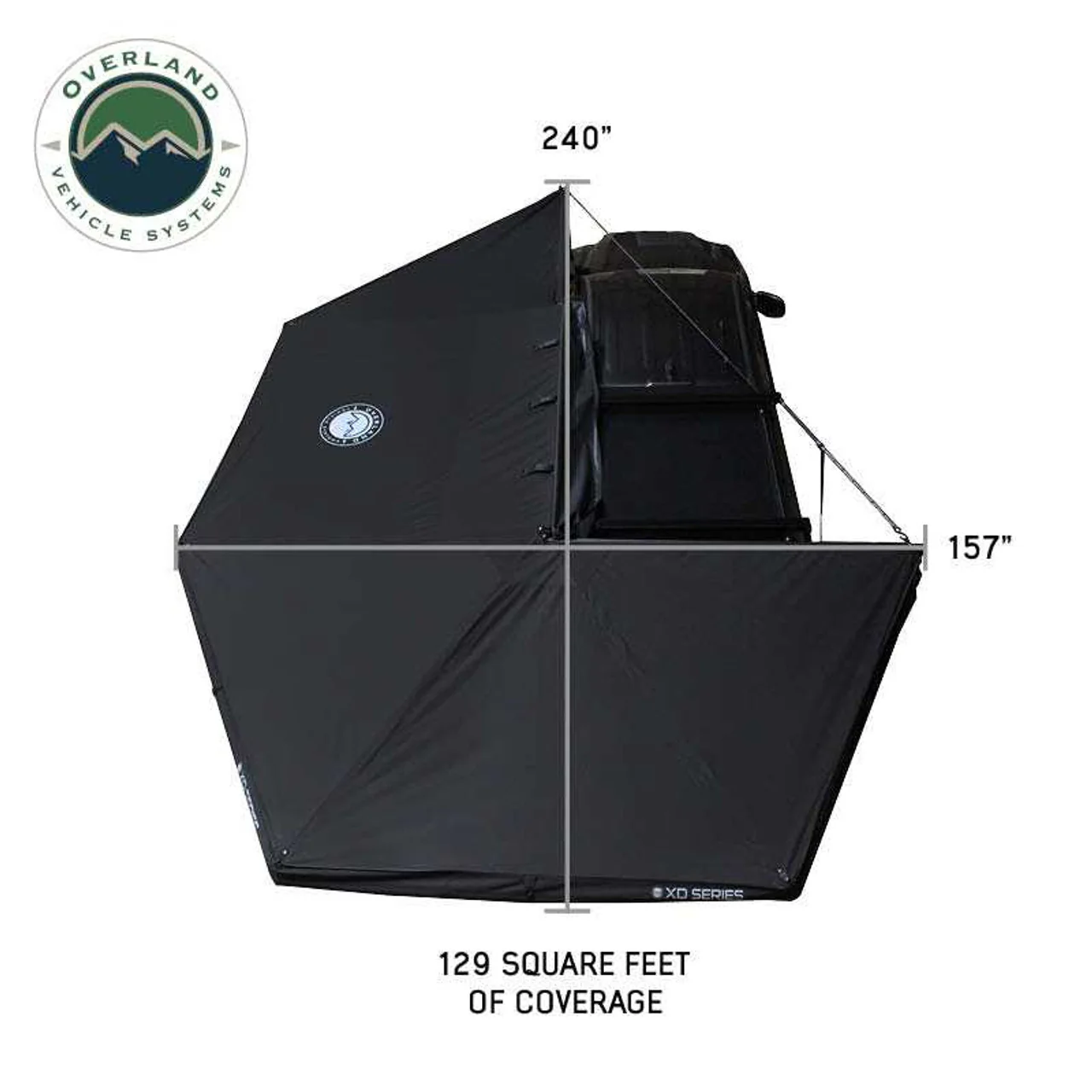 Overland Vehicle Systems XD Nomadic Black Out 270 Degree Awning w/ Lights - Image 7