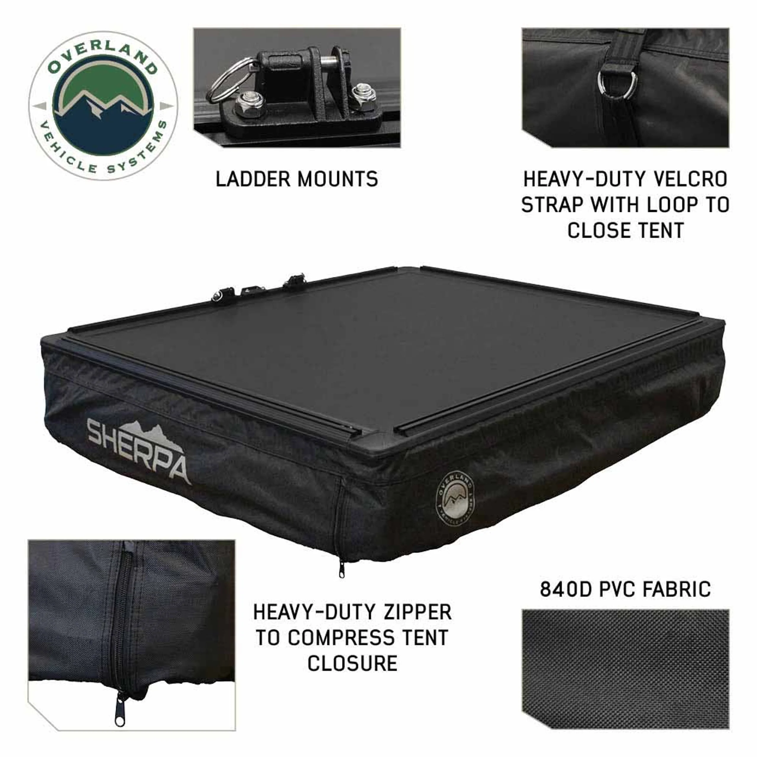 Overland Vehicle Systems XD Sherpa Hybrid Soft Shell Roof Top Tent - Image 14