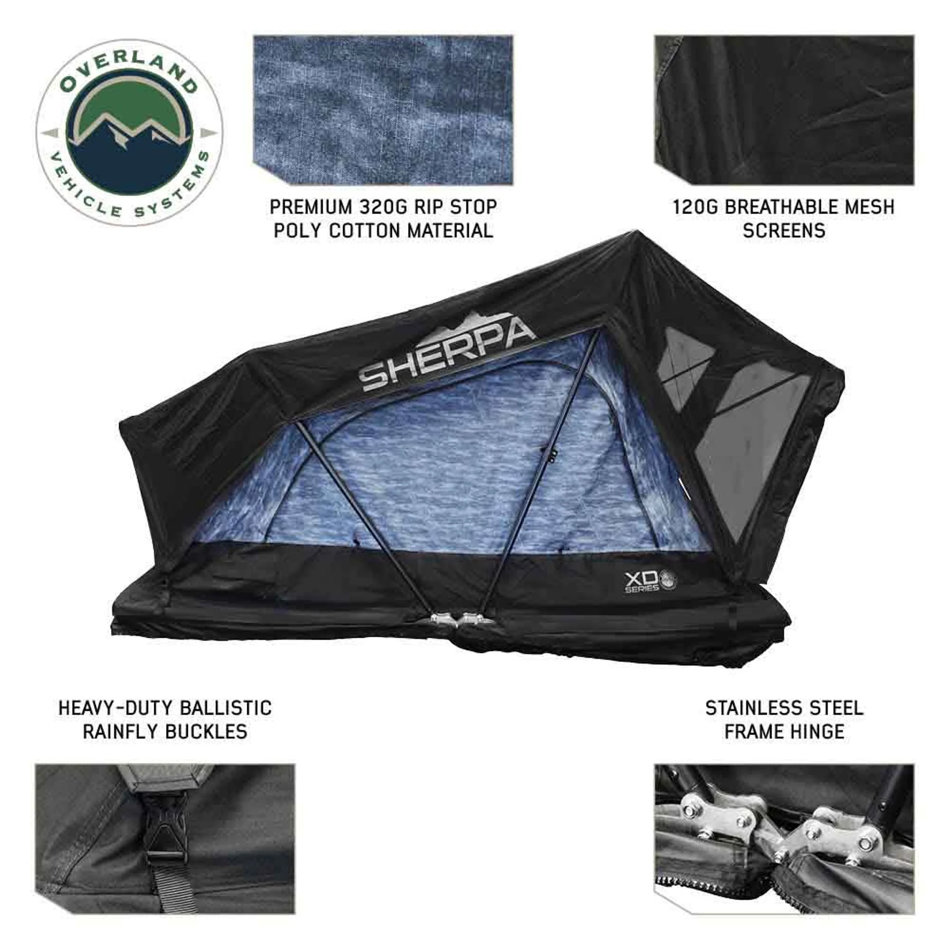 Overland Vehicle Systems XD Sherpa Hybrid Soft Shell Roof Top Tent - Image 2