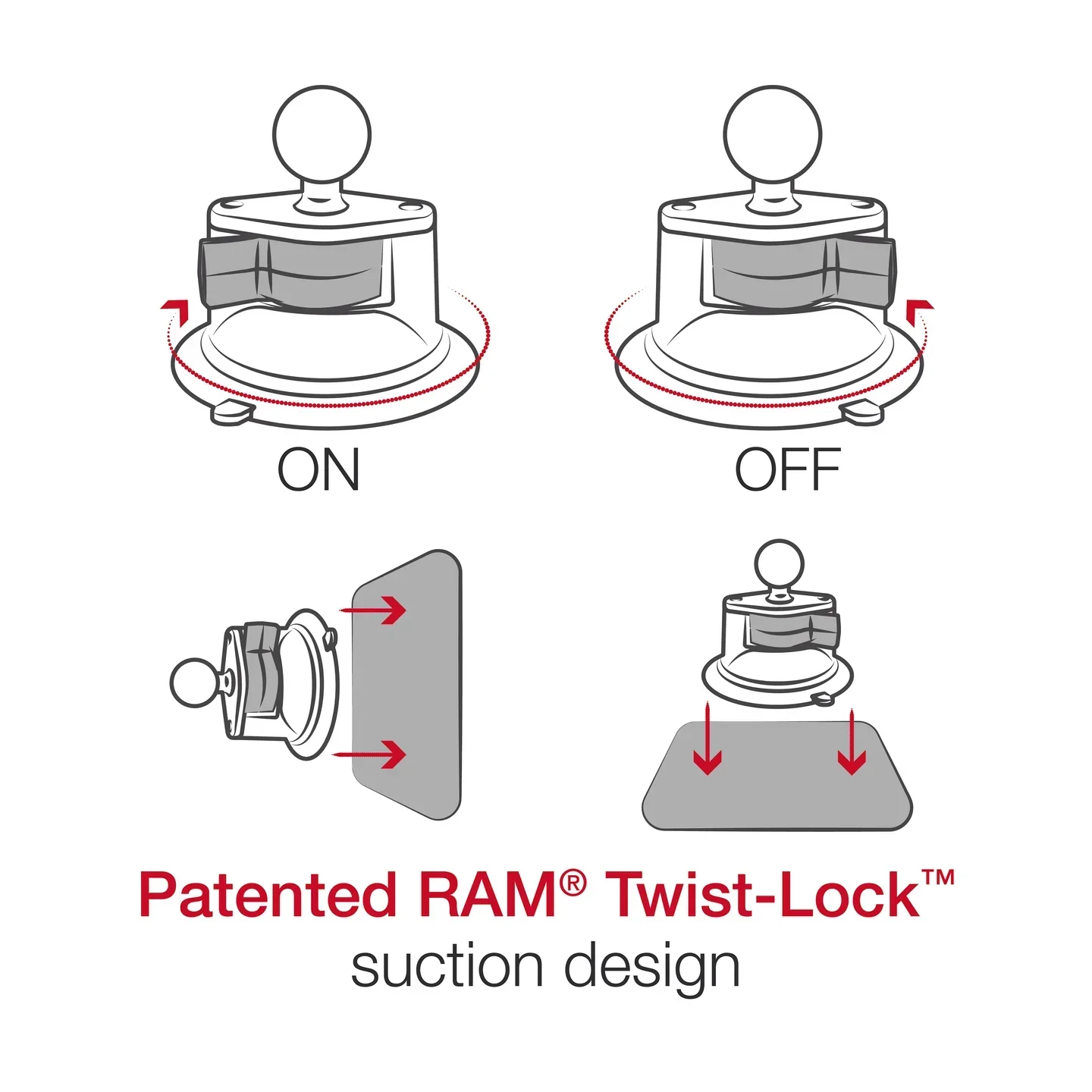RAM X-Grip Large Phone Mount with Twist-Lock Suction Cup - Medium - Image 6