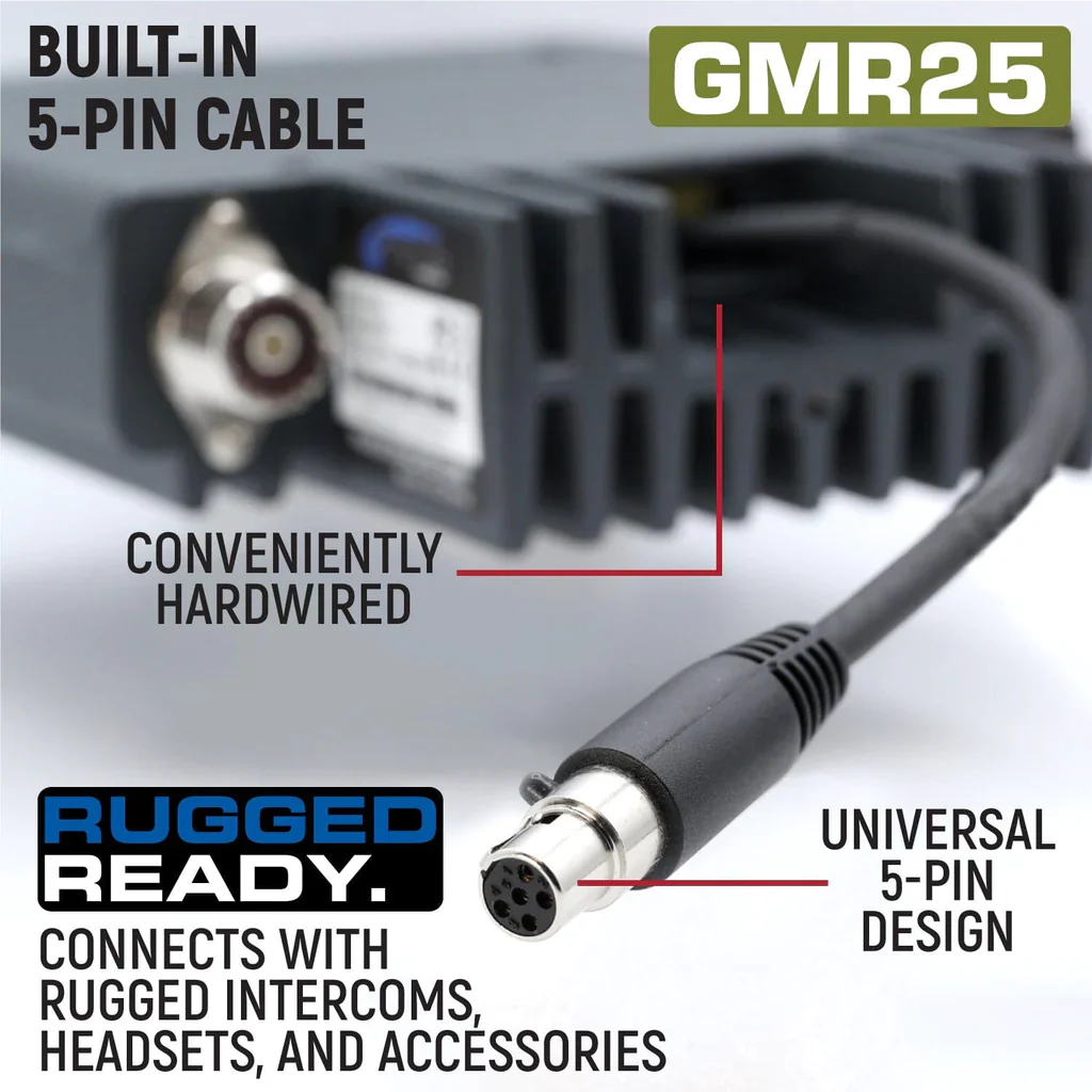 Rugged GMR25 Waterproof GMRS Band Mobile Radio w/ Antenna - Image 4