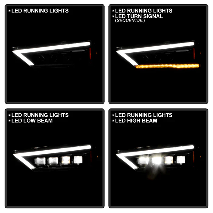 Spyder Apex Black LED Headlights W/Sequential Turn Signal For 4Runner (2014-2020) - Image 3