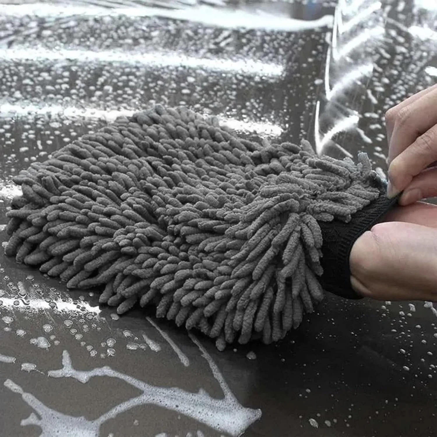 WASH & WHIPS Car Wash Kit - 3-Gallon Bucket with Particle Interceptor Trap, Shampoo, Chenille Mitt & Microfiber Soft Towel, 5pcs - Image 3