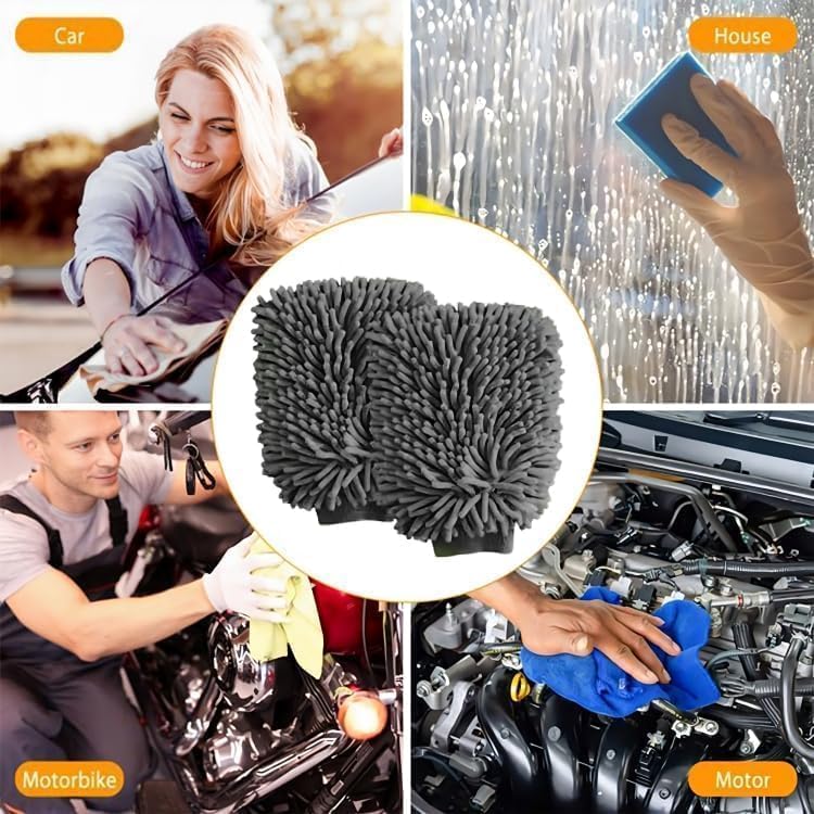 WASH&WHIPS Chenille Premium Scratch-Free Microfiber Lint-Free Blue Wash Mitt 8" x 10"in & Black Pitstop Particle Interceptor - Image 8