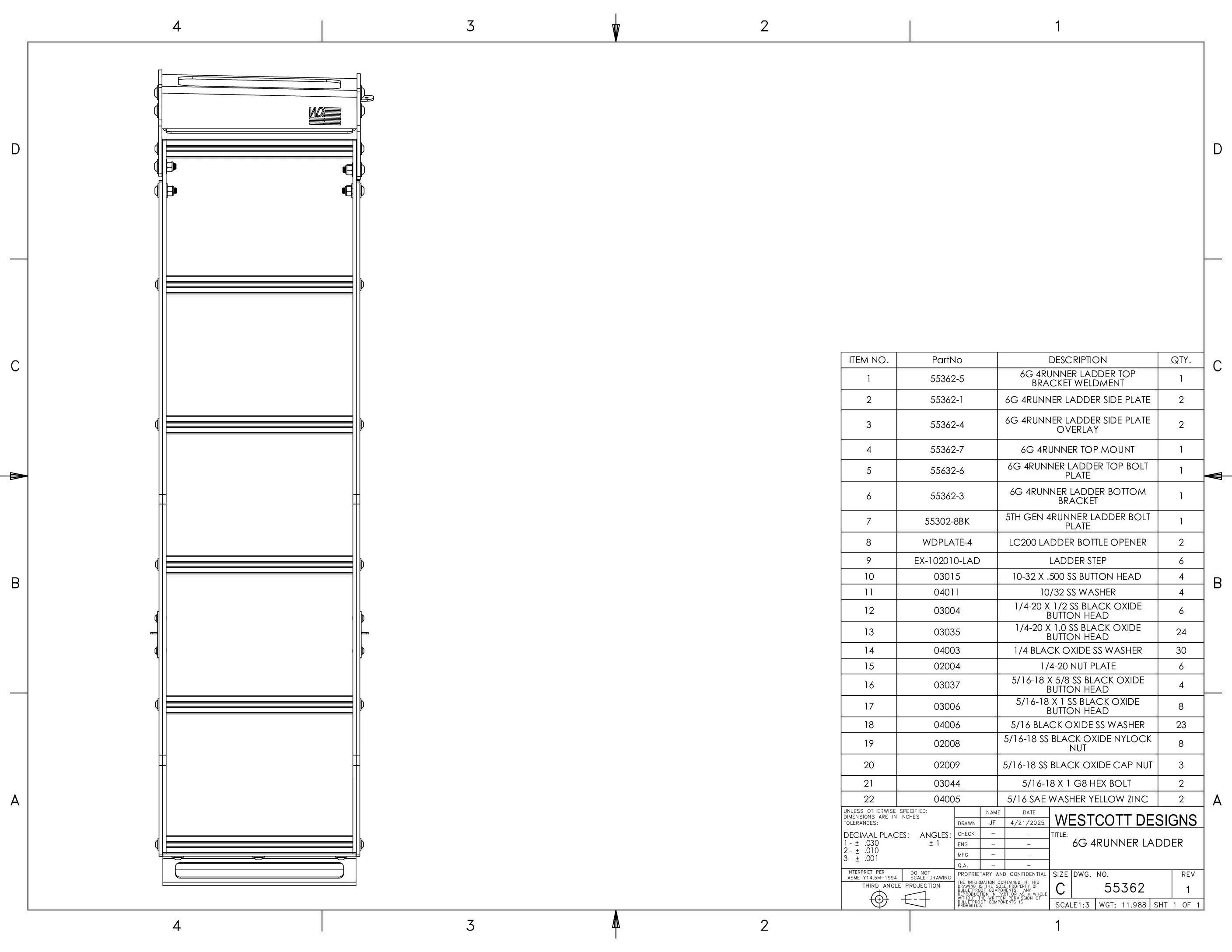 Westcott Designs Rear Hatch Ladder For 4Runner (2025-Current) - Image 33